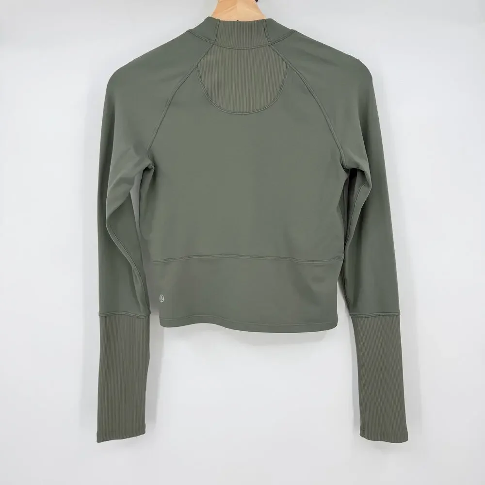 Lululemon | It's Rulu Long Sleeve Half Zip in Willow Leaf Green Running S